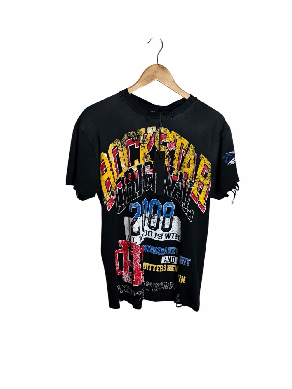 NWT Rockstar original distressed graphic T Shirt size M